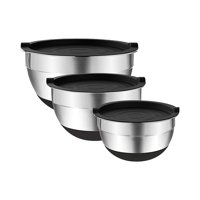 Set 3 Bowls Con Tapa Acero Inoxidable Antideslizante Simplit