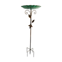 Magideal - Baño De Pájaros Para Exteriores, Casa Rústica Decorativa Para Pájaros, Resistente A La Intemperie, Con Base De 5 Puntas, Baño Para Pájaros Para Jardín