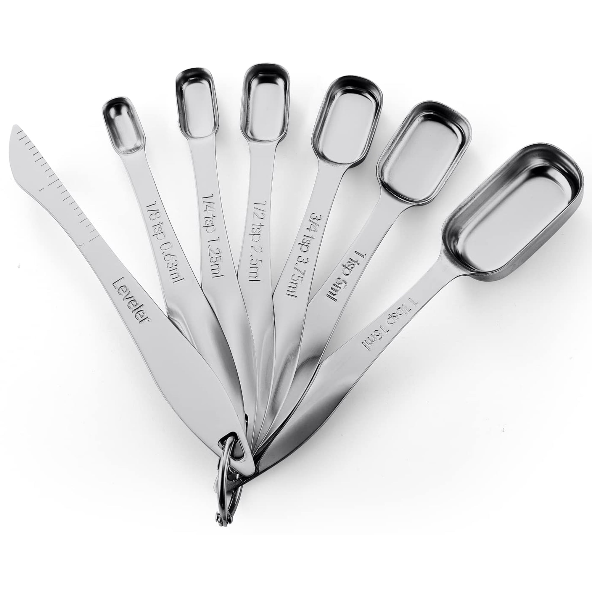 Juego De Cucharas Medidoras Spring Chef De Acero Inoxidable, 7 Piezas