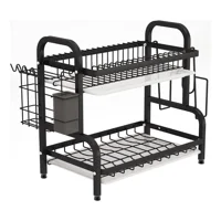 Genérico - Escurridor Platos Metal Con Bandeja 2 Niveles