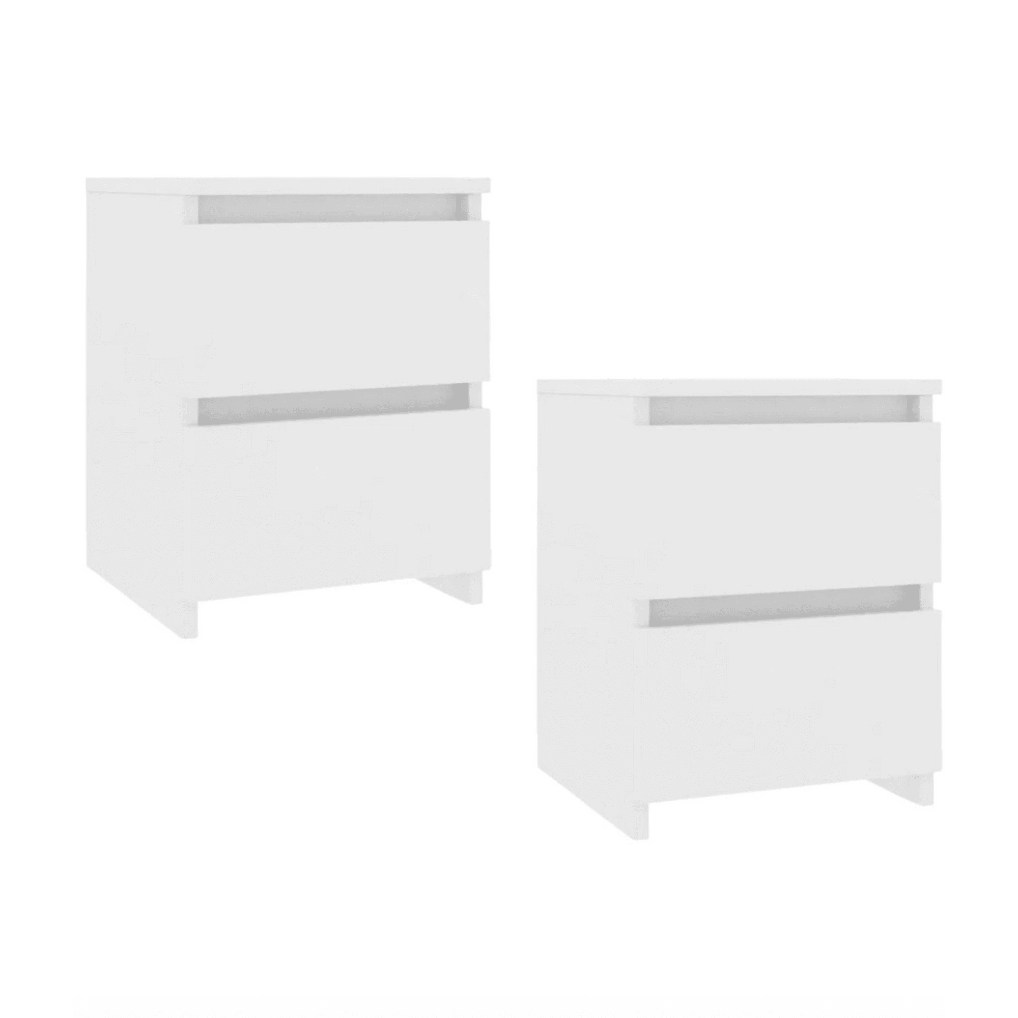 Habita2 Chile - Pack 2 Cajoneras White Dos Cajones Mesa De Noche Blanco