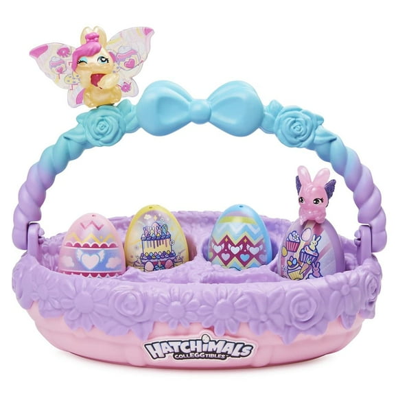 Hatchimals CollegGtibles, canasta familiar de juguetes de primavera con 6 personajes de co