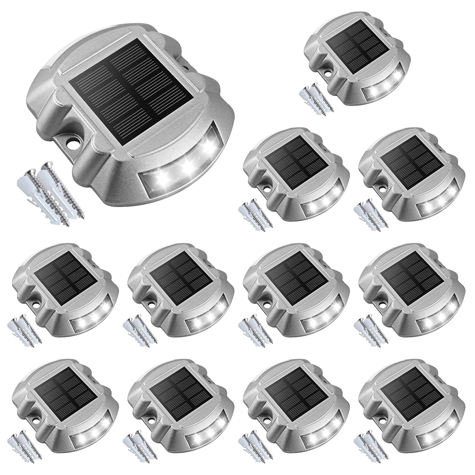 Luces Solares Para Terraza Volisun, Paquete De 12, Led, Impermeables Ip67, Blancas