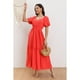 thumbnail image 1 of Vestido Largo Acampanado Mujer Manga Corta Cuello V 346, 1 of 3