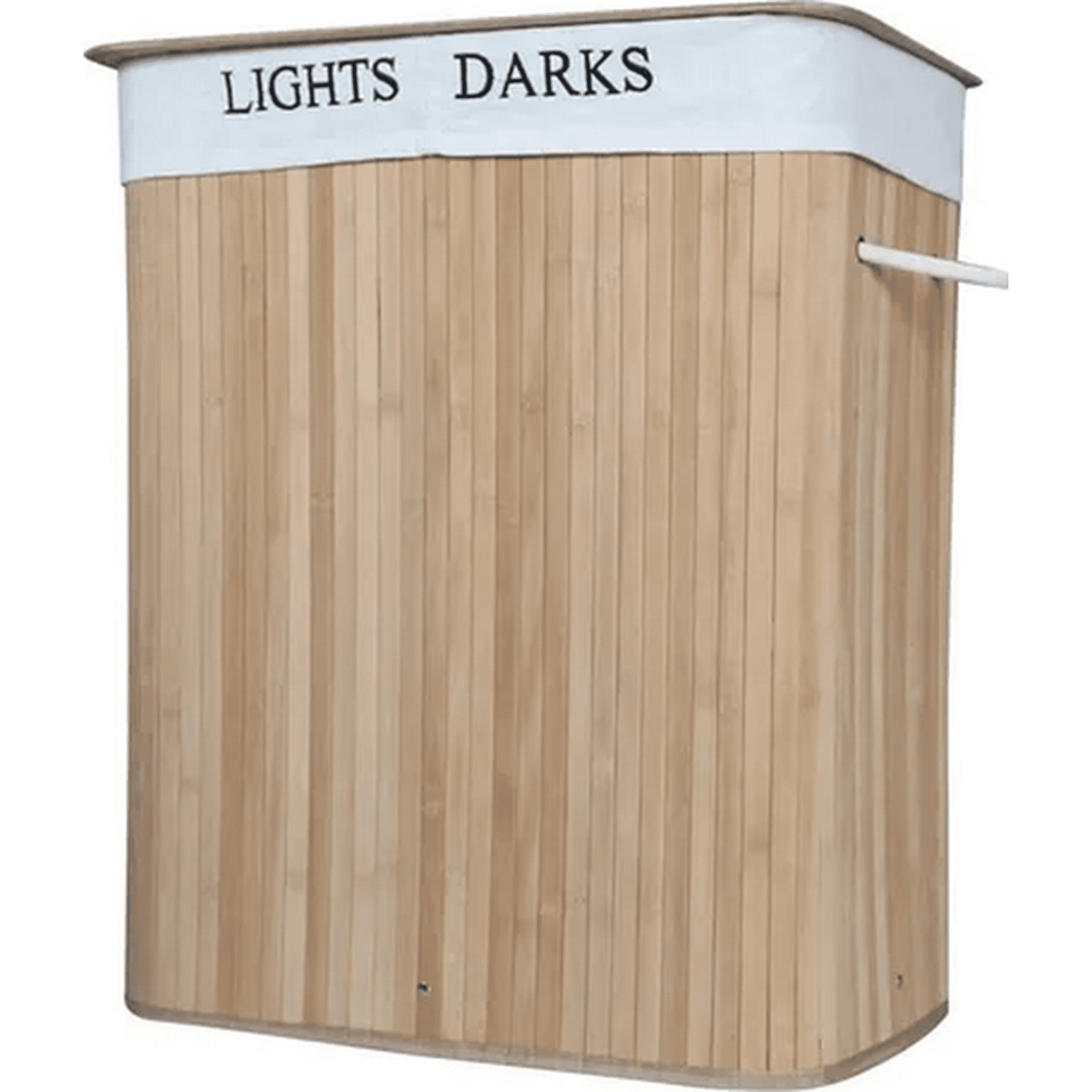 Genérico - Canasto Ropa Sucia Bambú Doble Con Tapa 60l