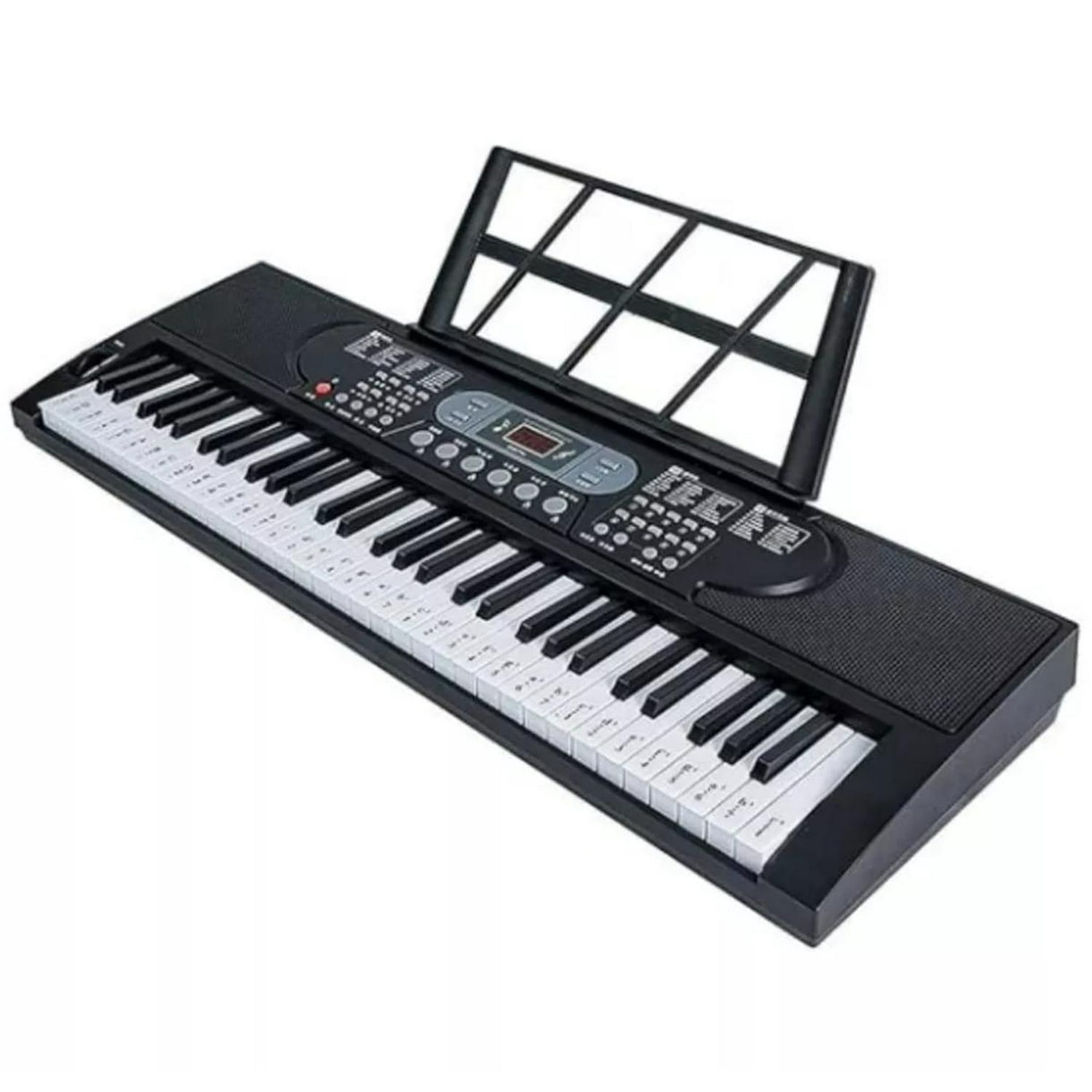 Genérico - Piano Musical 61 Teclas Con Microfono Negro