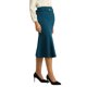 thumbnail image 4 of INSPIRE CHIC Falda Elegante de Mujer con Cola de Sirena, Cintura Alta con Cinturón, Falda Midi de Trabajo, Talla S, Azul Lago, 4 of 5
