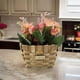thumbnail image 2 of Planta Artificial Macetero Estilo Mimbre Flores Rosados rosa claro, 2 of 7