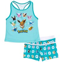 Pokémon - Set De Baño Pokemon Eevee Little Girls Racerback Upf 50+ 7-8