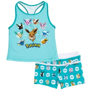 Pokémon - Set De Baño Pokemon Eevee Little Girls Racerback Upf 50+ 7-8