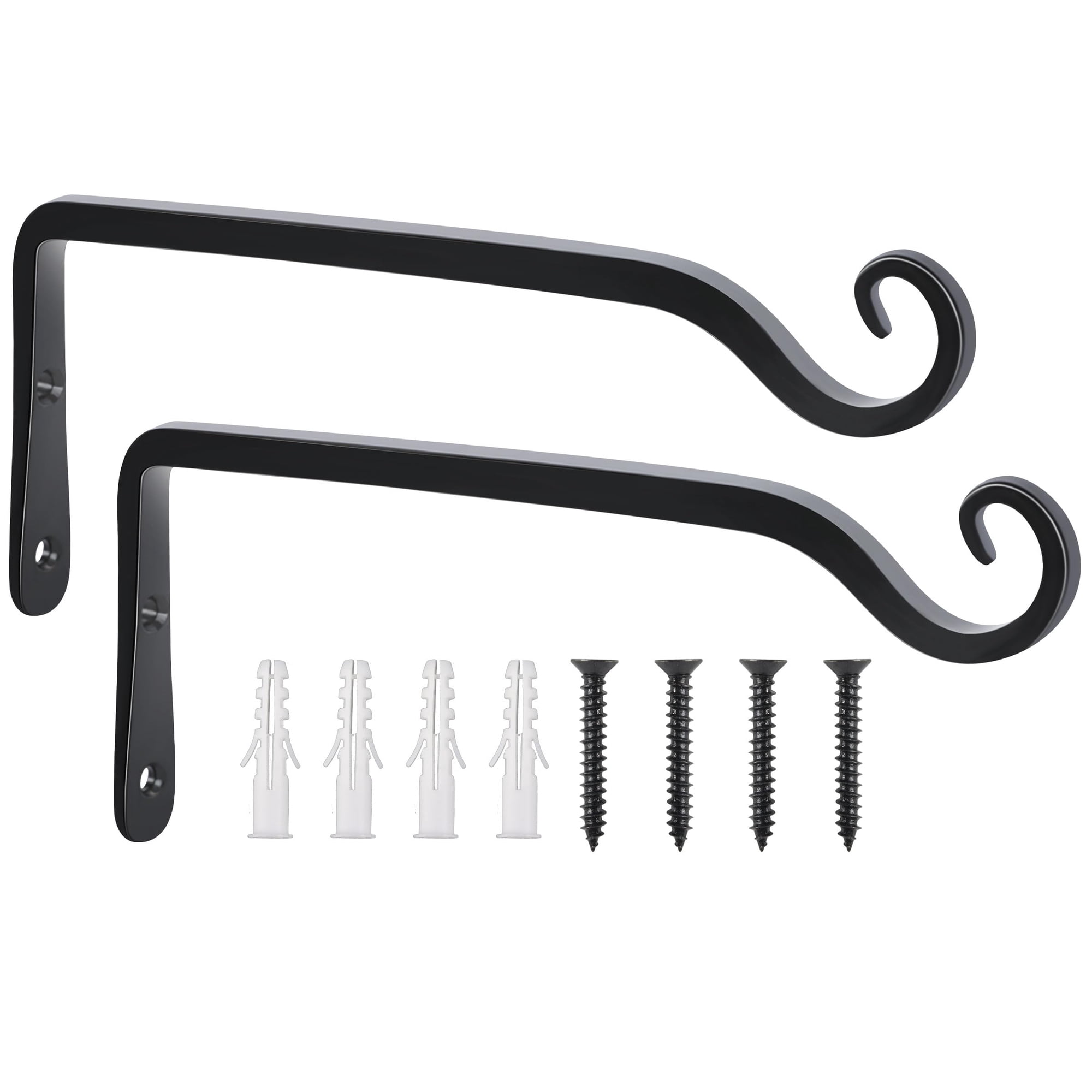 Soporte De Pared Para Colgar Plantas Feed Garden, 25 Cm, 2 Unidades, Negro