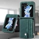 thumbnail image 2 of 2 In 1 Artificial Leather Removable Card Bag Phone Case For Samsung Galaxy Z Flip 5 Flip5 5G Support Fall Protection Cover, 2 of 3