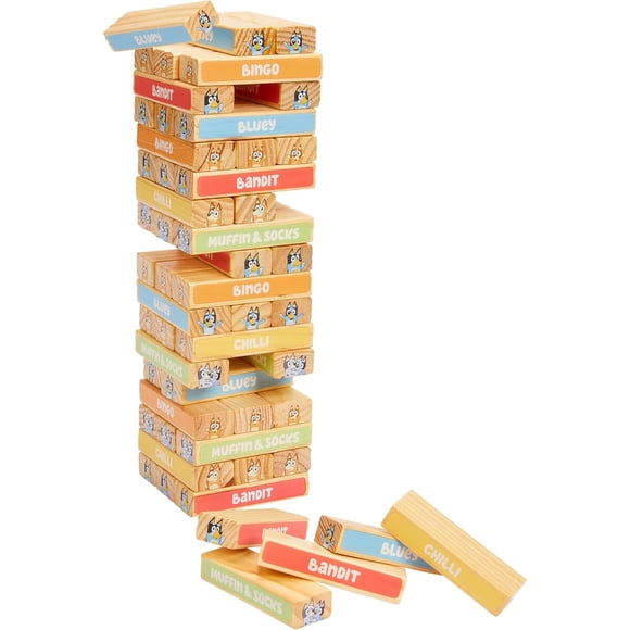 Juego Torre Apilable Bluey Madera 54 Bloques Stacking