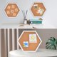 thumbnail image 2 of Tablón de anuncios de corcho AKTOP Hexagon, paquete de 4 con clips para madera, 2 of 9