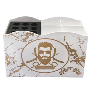 Ioensy - Caja De Almacenamiento De Herramientas De Peluquería Estante De Soporte De Tijera Extraíble Para El Hogar Blanco