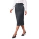 thumbnail image 4 of INSPIRE CHIC Falda Lápiz de Cuadros para Mujer, Cintura Alta, Tartán, Oficina de Negocios, Falda a la Rodilla, Talla M, Gris Oscuro, 4 of 5