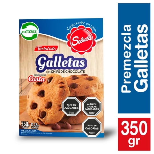 Premezcla Tortalista Chips De Chocolate Caja 350 g Selecta