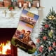 thumbnail image 1 of Calcetines de Navidad de Lino Blanco Desmarcar 45cm x 32cm, 1 of 5
