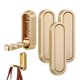thumbnail image 1 of Ganchos de pared plegables Growalleter de metal dorado para baño y cocina, 1 of 7
