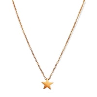 Elbauldejuma - Cadena Colgante Estrella Minimalista Niña Chapada En Oro 18K