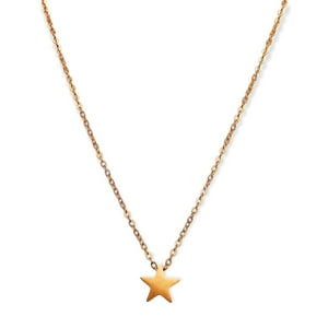 Elbauldejuma - Cadena Colgante Estrella Minimalista Niña Chapada En Oro 18K