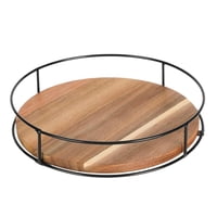 Bothyi - Bandeja Giratoria De Madera, Estante Decorativo Para Especias Para Gabinete De Refrigerador De Cocina, 10 Pulgadas
