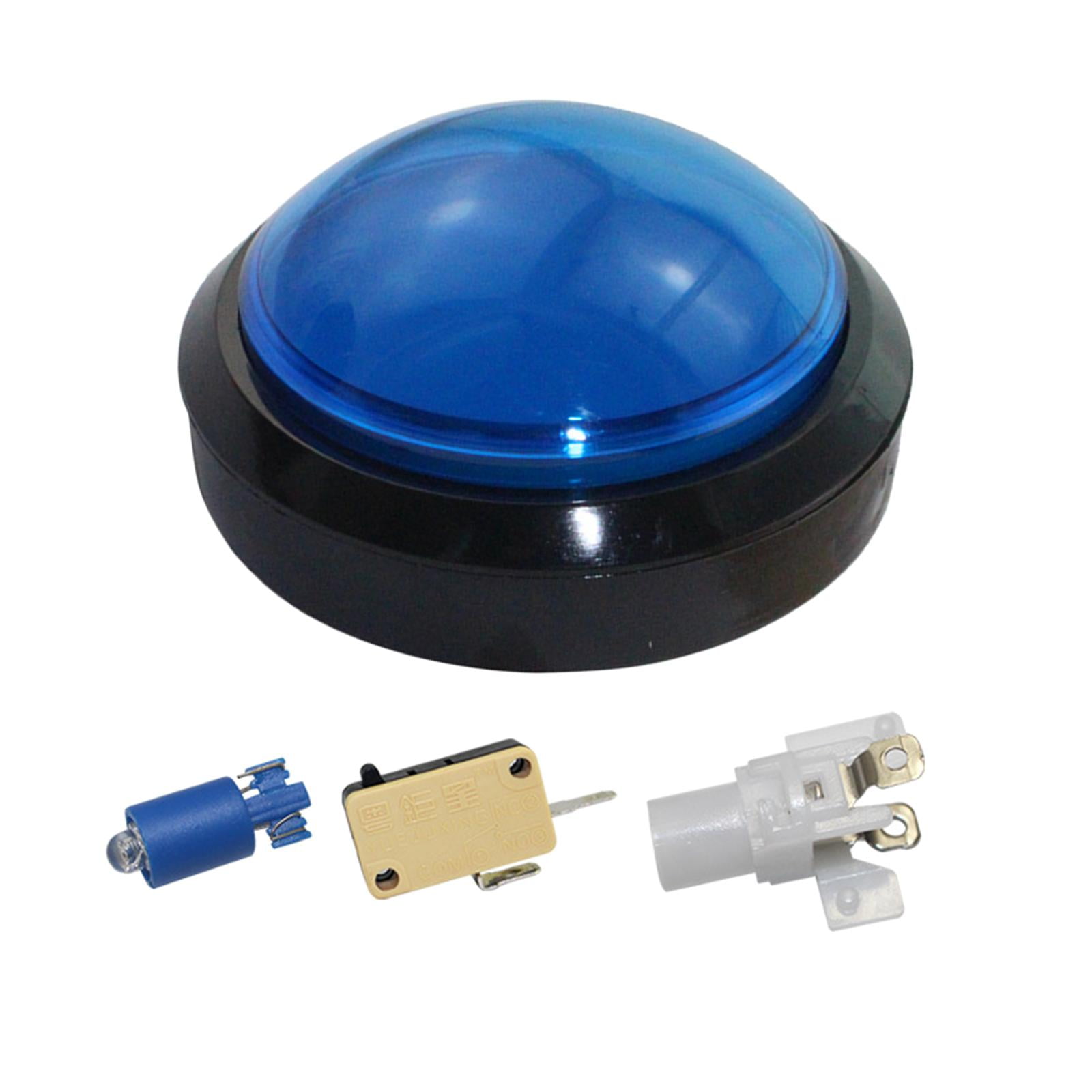 Bothyi - Botón Pulsador De Luces De 100 Mm Con Microinterruptor Para Máquina De Arcade Kit De Bricolaje Azul