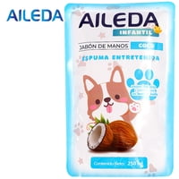 Aileda - Recarga Para Jabón Espuma De Manos 250 Ml Aroma De Coco Destinado A Niños