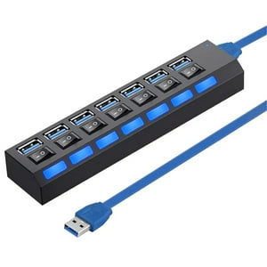 Genérica - Hub Usb 3.0 7 Puertos De Alta Velocidad Con Indicador Led