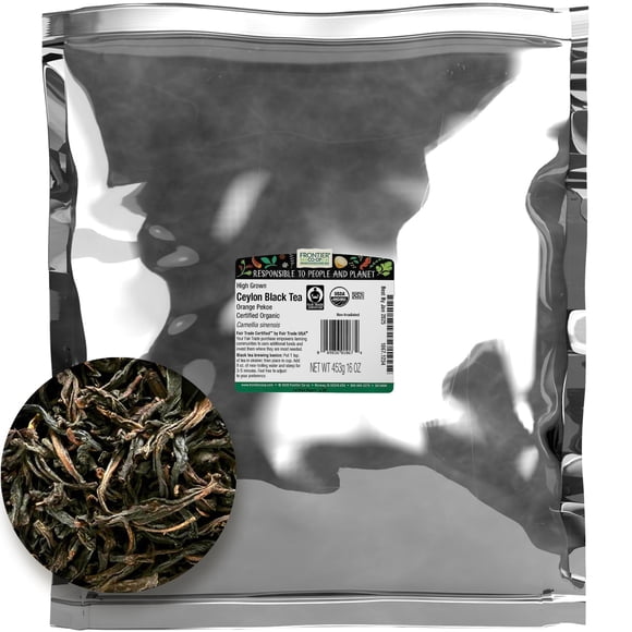 Tea Frontier Co-op, orgánico, negro de Ceilán, 1 kg, a granel, comercio justo