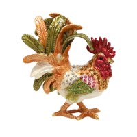 Magideal - Caja De Joyería Con Estatuilla De Pollo Esmaltado, Organizador De Joyas, Decoración, Aparador De Metal, Caja Del Tesoro Para El Día De La Madre, Boda Verde