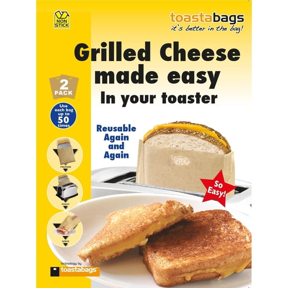 Bolsas reutilizables para tostadora Toastabags con queso a la parrilla, 2 unidades