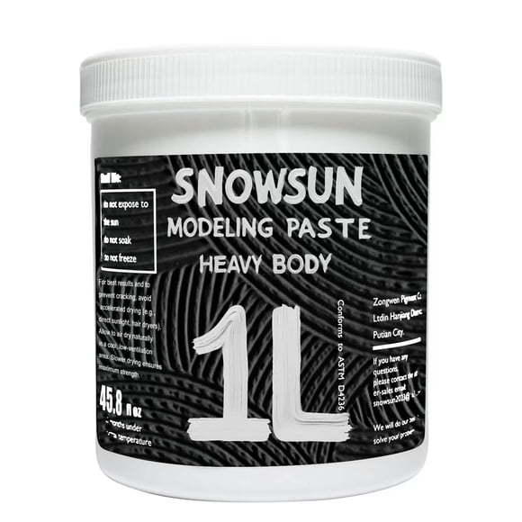SNOWSUN Pasta de Modelado 1000 ml de Cuerpo Pesado para Textura en Lienzo