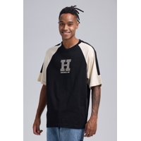 Fashionspark - Polera Hombre Manga Contra Tono Negro - Ll