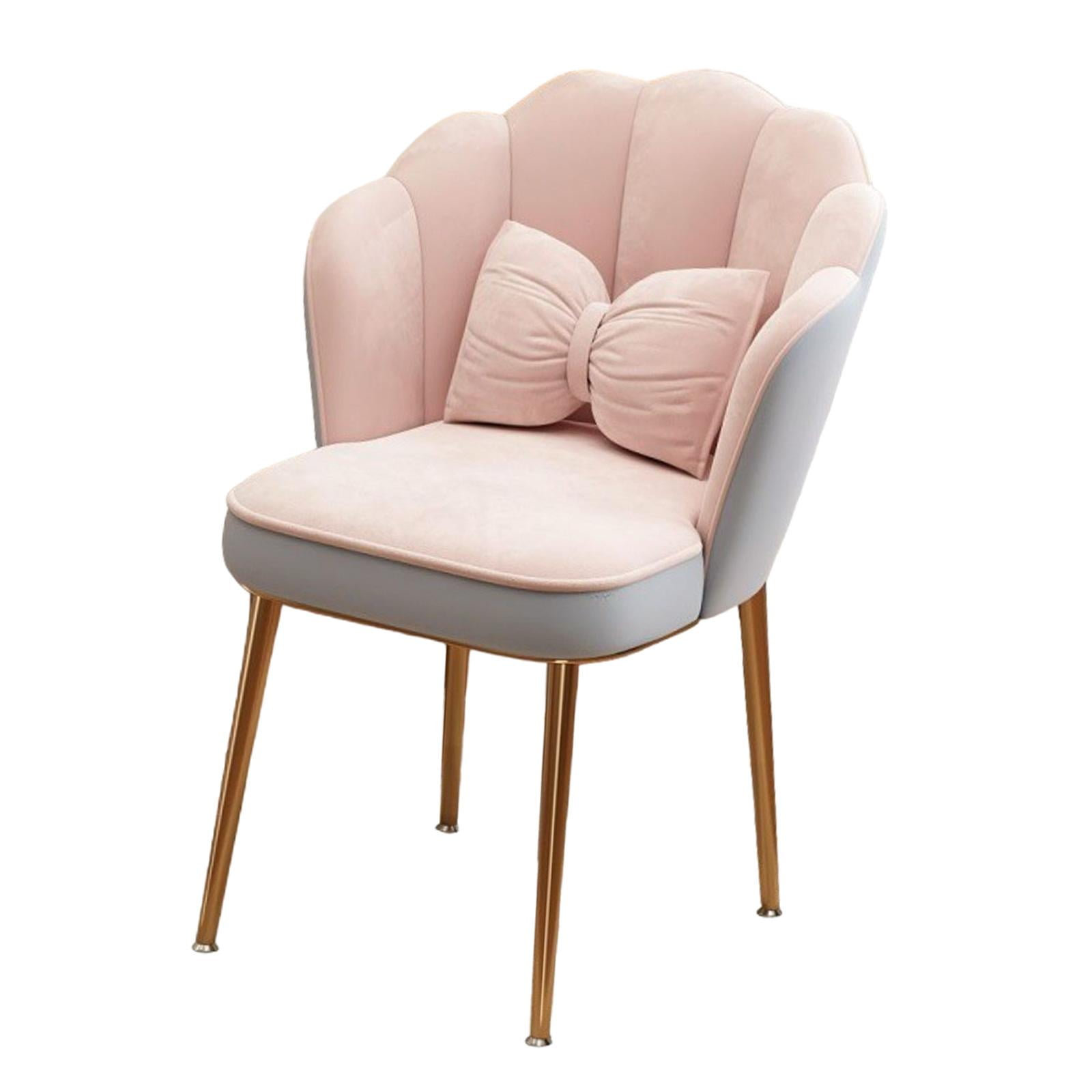 Magideal - Silla De Tocador Silla De Comedor Silla Decorativa Cómoda Y Elegante Gris Rosa