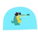 thumbnail image 3 of Nadar Ni?os Ba?arse Nadar Sombrero Ni?a Ni?o Estampado Animal Cocodrilo Azul, 3 of 5