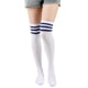 thumbnail image 1 of suxuMhao Calcetas hasta la Rodilla, Talla Única Que Se Ajusta a la Mayoría (Longitud 24in) Calcetas Largas de Rayas de Poliéster Blancas y Azules, 3 Pares de Calcetas hasta la Rodilla – Adecuadas, 1 of 2