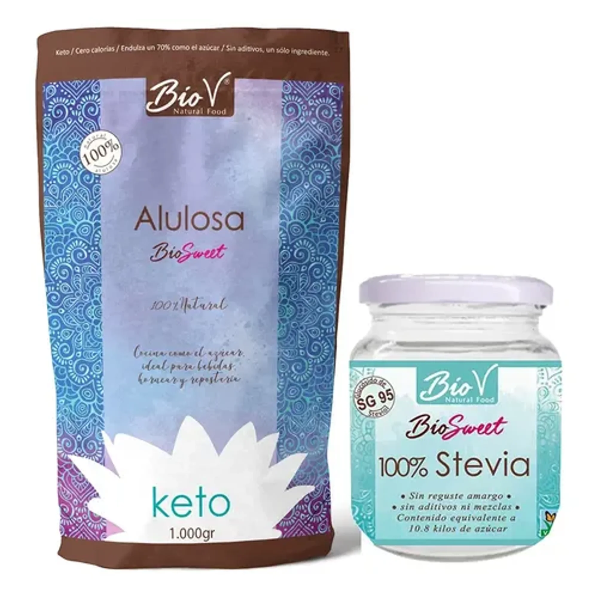 Alulosa 1000gr + Stevia Pura 40gr Sin Gluten Vegano Biov