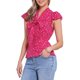 thumbnail image 4 of INSPIRE CHIC Blusa de Mujer Lunares Lazo Cuello Volantes Manga Corta Top para el Trabajo S Rosa Fucsia, 4 of 6