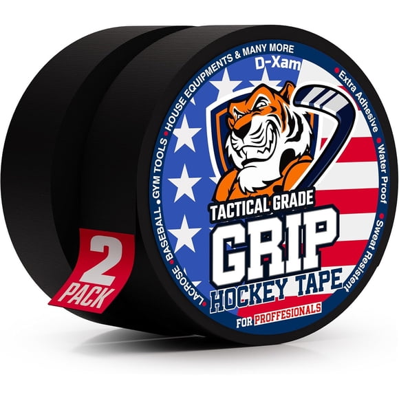 DXam Hockey Tape Black Grip Tape 2 Roll Athletic Sports Tap