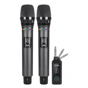 Irm - Pack 2 Micrófonos Inalámbricos Profesional Conexión Auxiliar