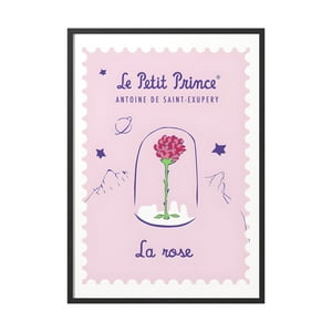 Creango - Cuadro Poster Enmarcado El Principito Rosa Decorativo