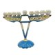 thumbnail image 1 of Candelabro Judío Adornado Con Menorá De Hanukkah Esmaltado Pintado A Mano Azul, 1 of 5