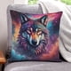 thumbnail image 1 of Lobo Galáctico Fundas de almohada de terciopelo con tema, regalos de funda de almohada, decoración para el hogar, cojín de lanzar, regalo de cumpleaños para fans y parejas.30*30cm., 1 of 6