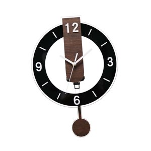 Magideal - Reloj De Pared Con Péndulo, Decoración Del Hogar, Silencioso, Fácil De Leer, Adorno Acrílico Para Sala De Estar, Oficina, Regalo Para Familiares Y Negro