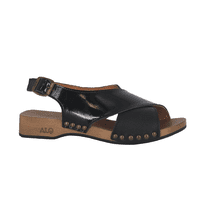 Sandalia Madera Cachi Negro Alquimia