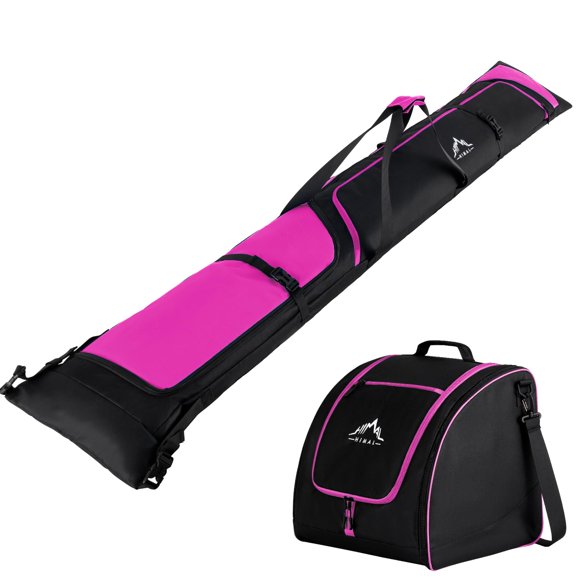 Bolsa de esquí y botas GoHimal 200 cm combo negro y rosa