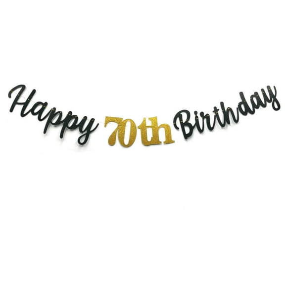Banner de cumpleaños MEDIMQC Glitter Happy 70th Birthday