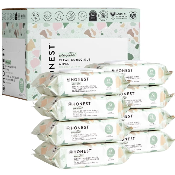 Toallitas húmedas para bebés The Honest Company Clean Conscious, sin perfume, 576 unidades