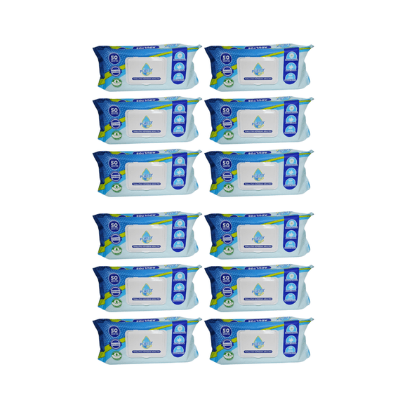 Pack 12 Toallitas Húmedas Adulto Purity Eco 50 Un , Extra Grande.